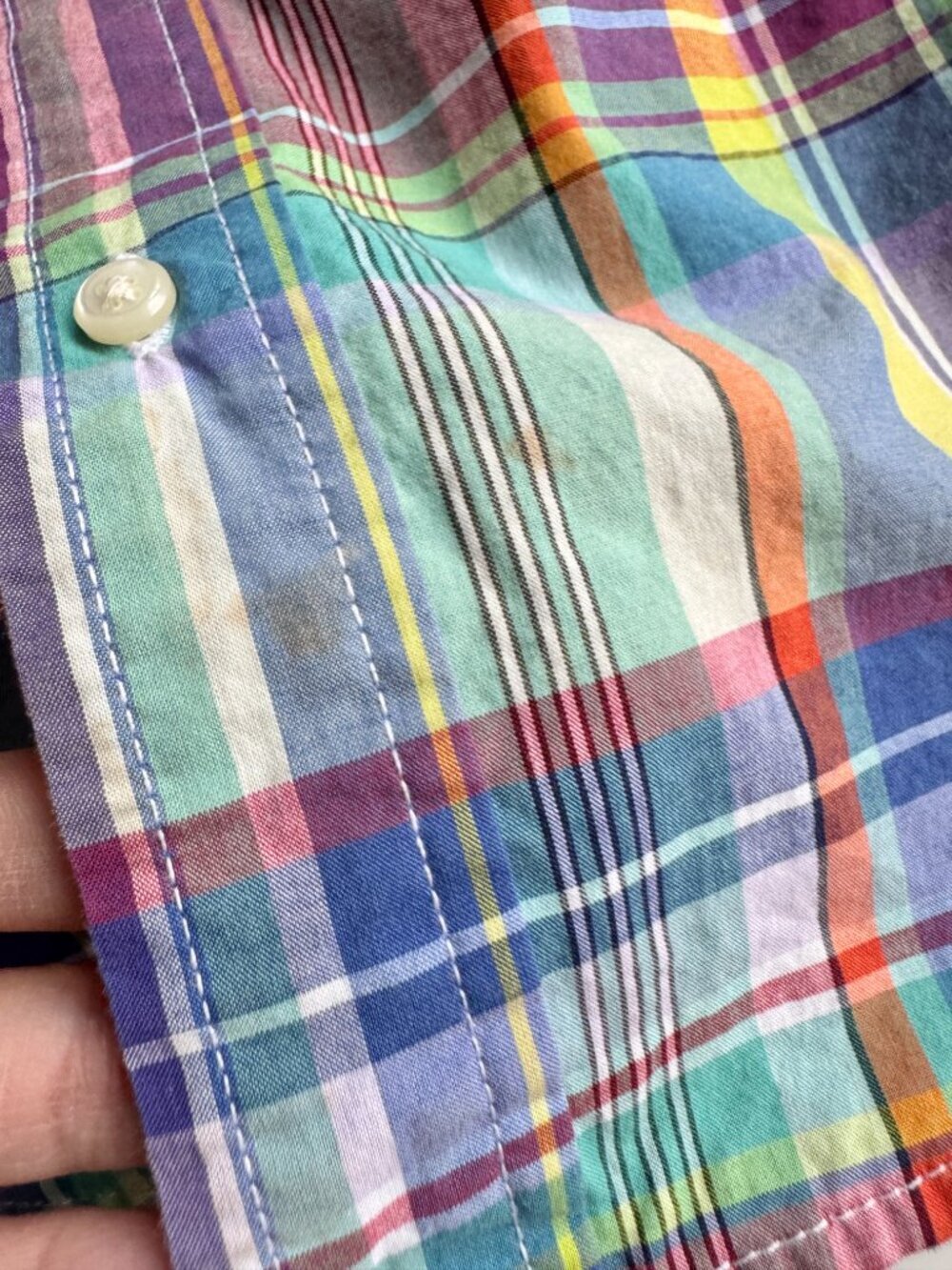 Boys' RALPH LAUREN Madras Plaid Cotton Poplin Button Up Shirt, Size 4 - Picture 8 of 8